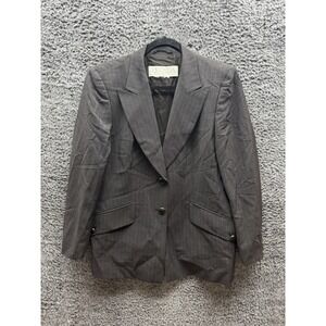 Escada Margaretha Ley‎ Vintage Gray 90's Pinstripe Blazer Oversize L/XL